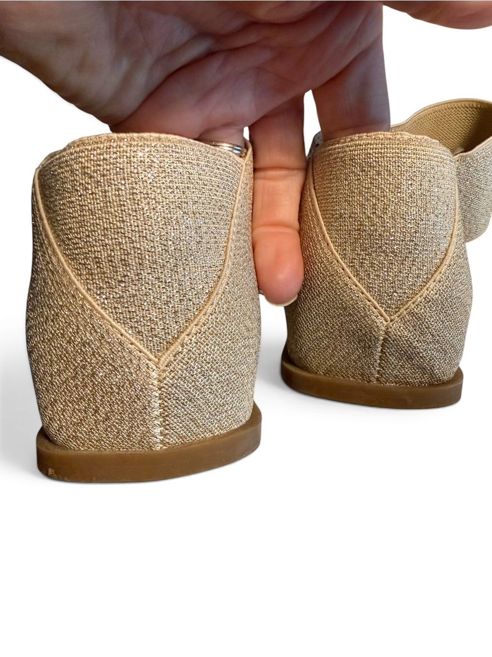 Aerosols Sente Low Wedge Gold Elastic Sandal Size 6 - Picture 4 of 6